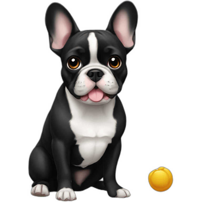 French bulldog black emoji