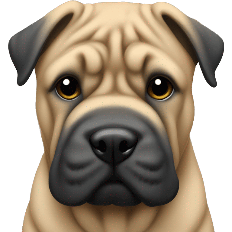 Shar pei but black emoji