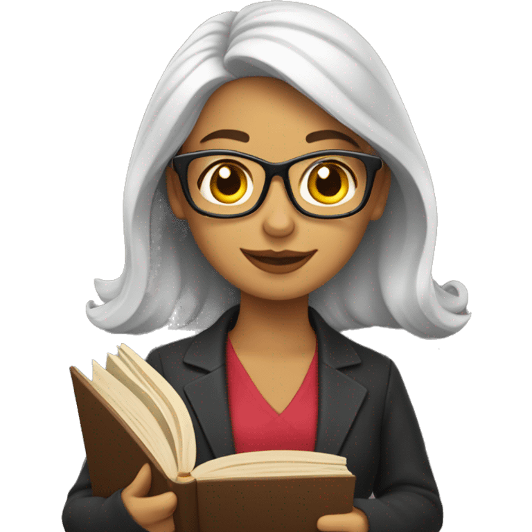 profesora con libros emoji