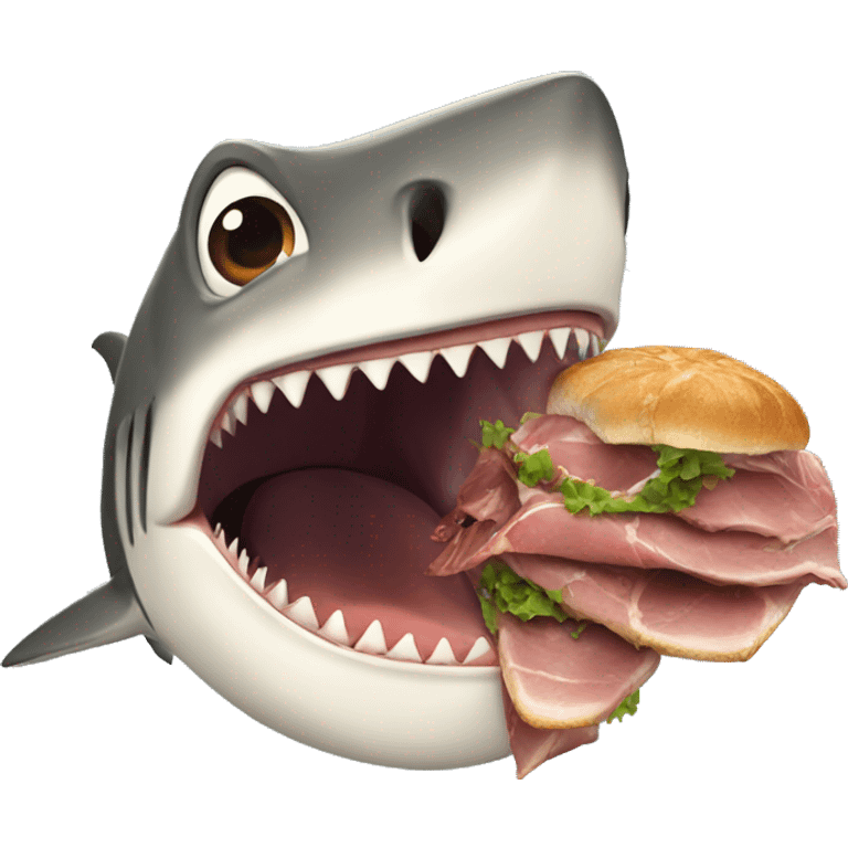 shark eating meat emoji