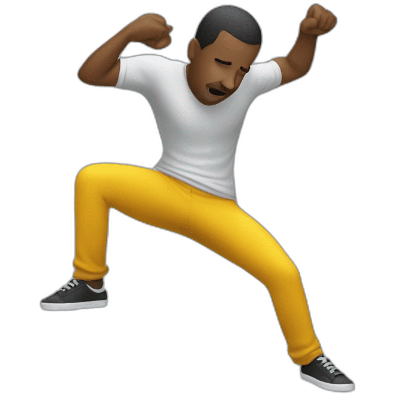 Un homme qui fait un dab avec ses bras emoji