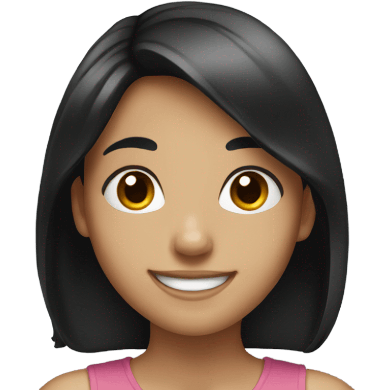 smiling girl with black hair emoji