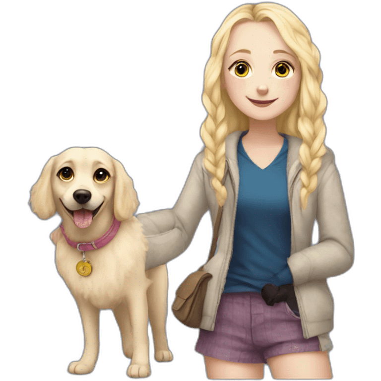 luna lovegood with a dog emoji