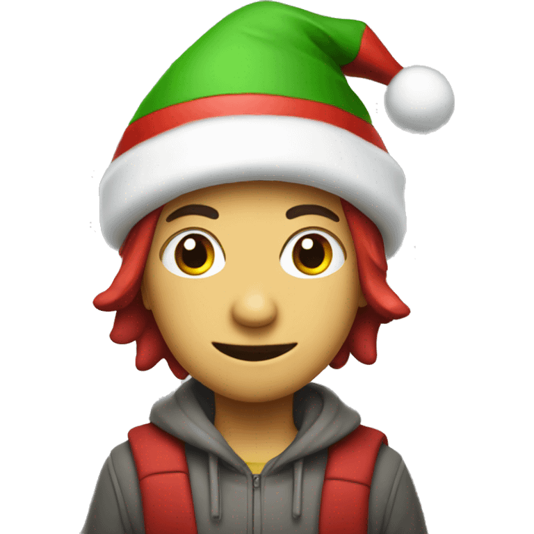 Podlle with Christmas cap emoji