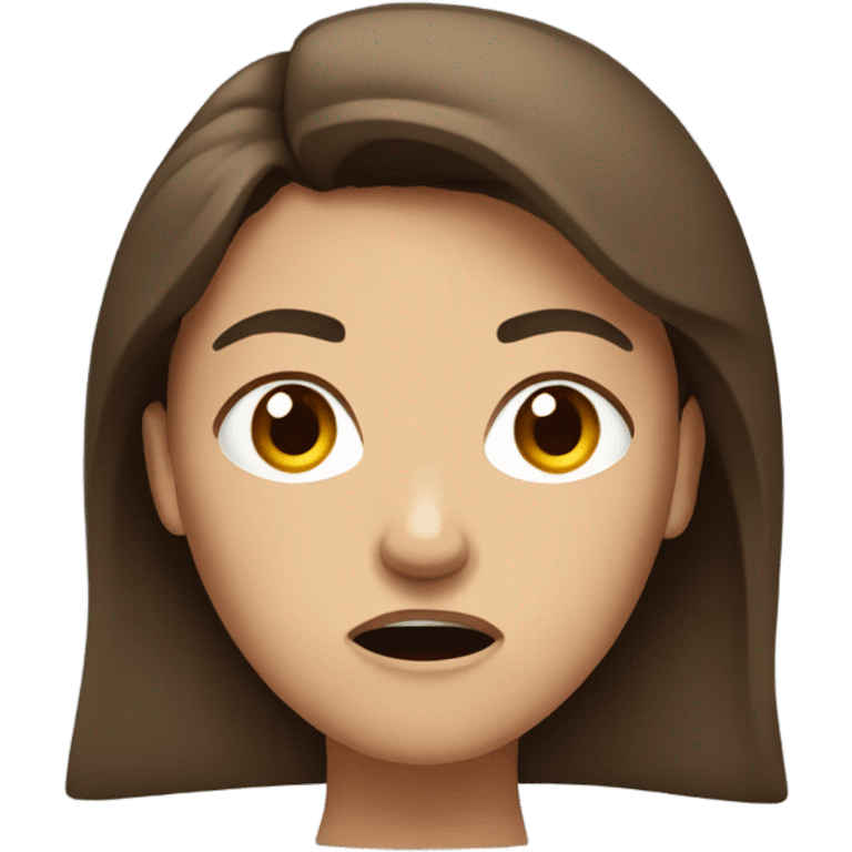 Angry woman with brown hair emoji