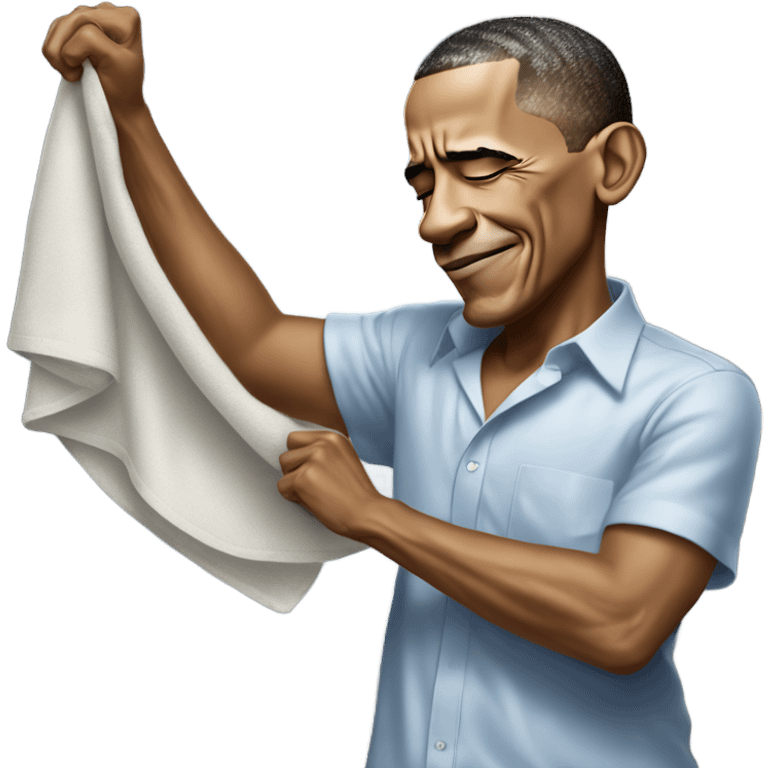 obama wiping sweat with cloth emoji