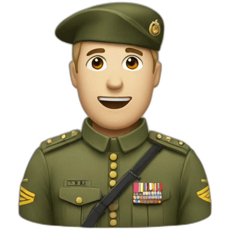 emoji faisant un salut militaire emoji