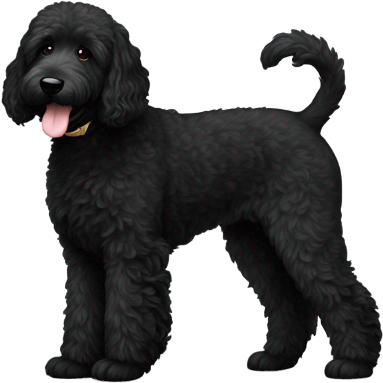 Pure black goldendoodle emoji