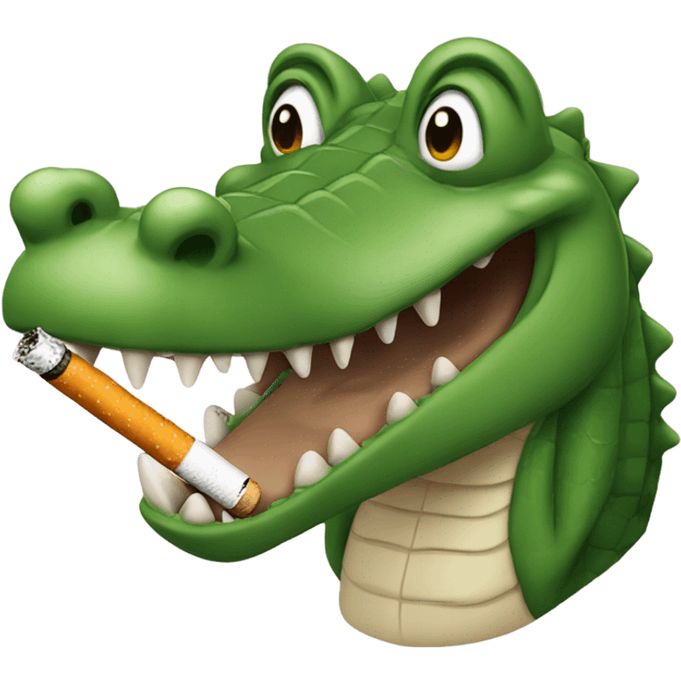 Alligator smoking a cigarette emoji