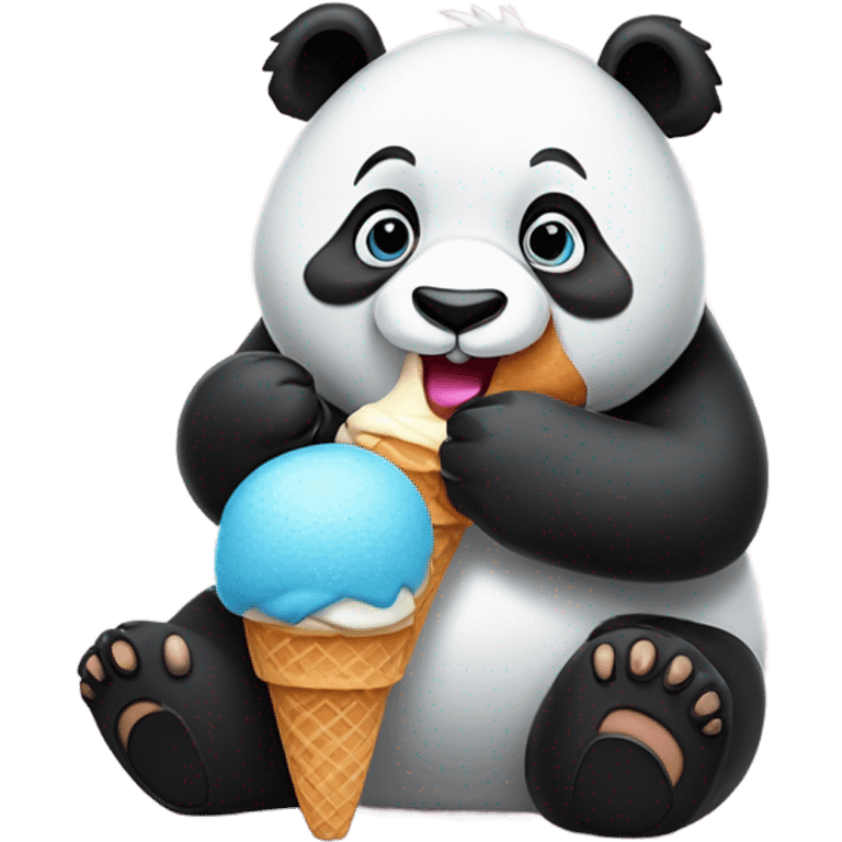 Panda eating ice cream emoji