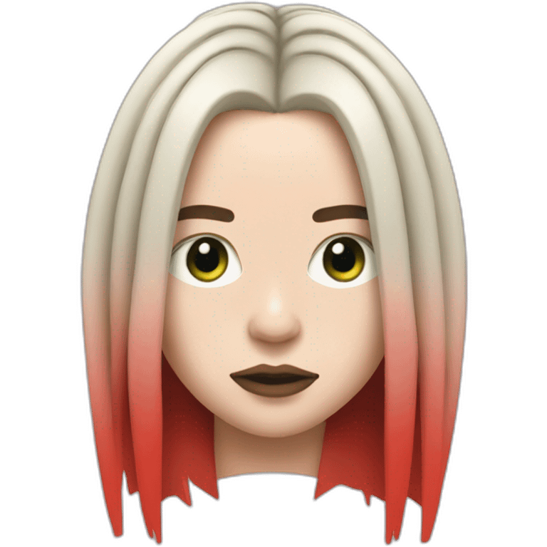 billie eilish with red roots emoji