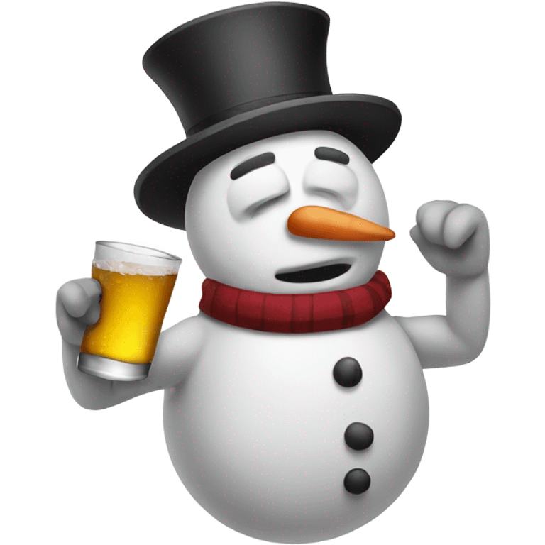 Drunken snowman emoji