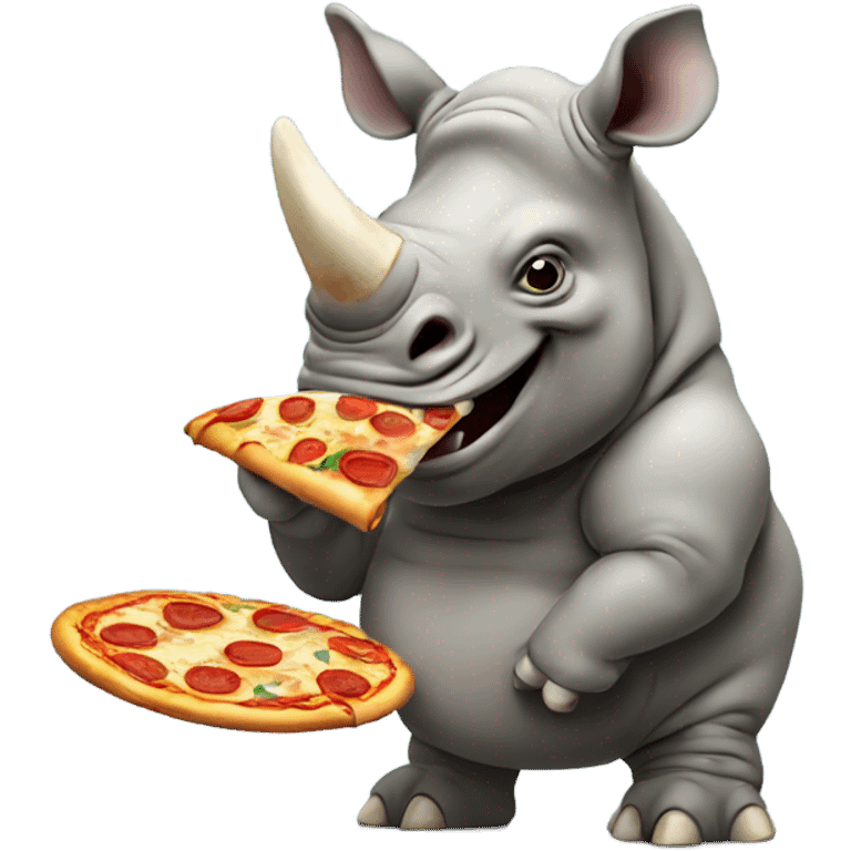 rhino eating a pizza emoji