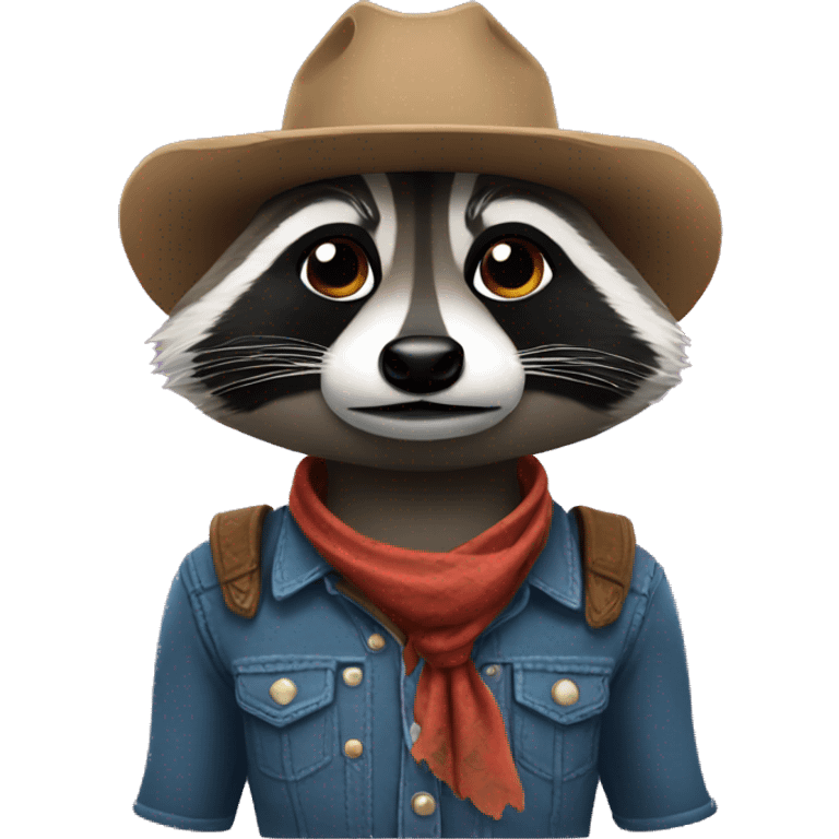 Raccoon cowboy  emoji