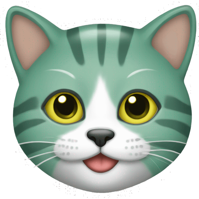 Un gato de color verde emoji