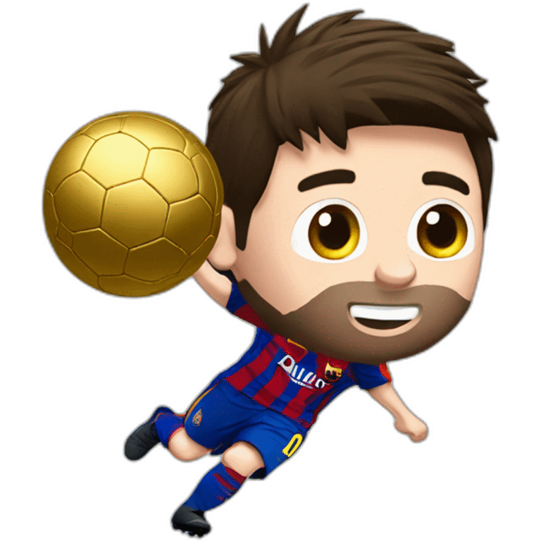 Messi con balón de oro emoji