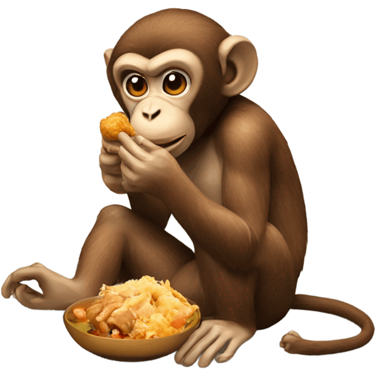 monkey eating chicken emoji