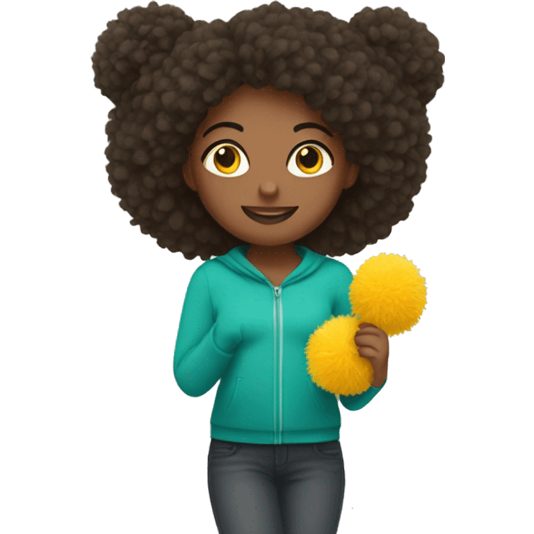 Girl holding Pom-poms emoji