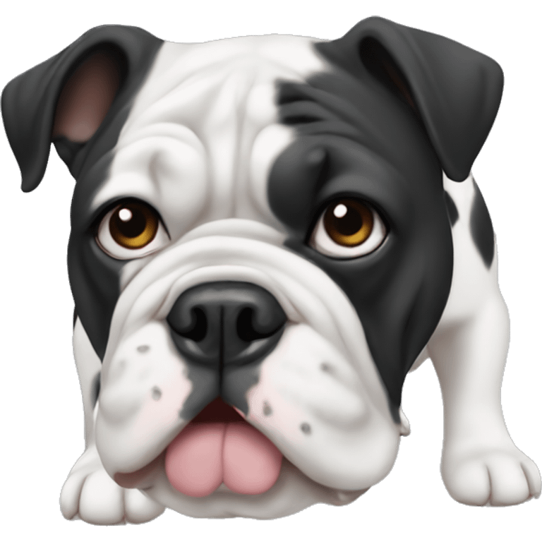 Black and white English bulldog  emoji