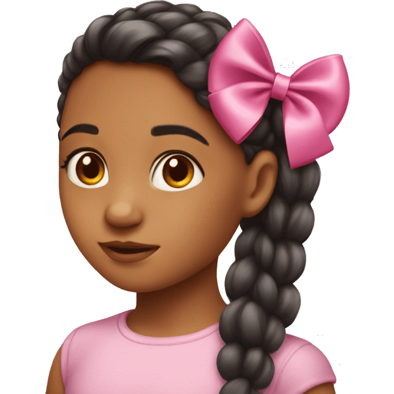 Pink bow in little girls hair emoji