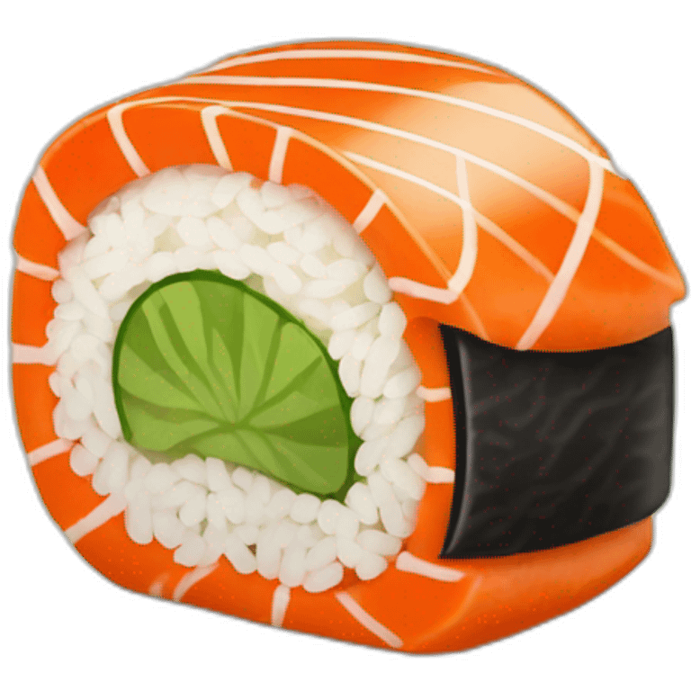 Un sushi qui mange un sushi emoji