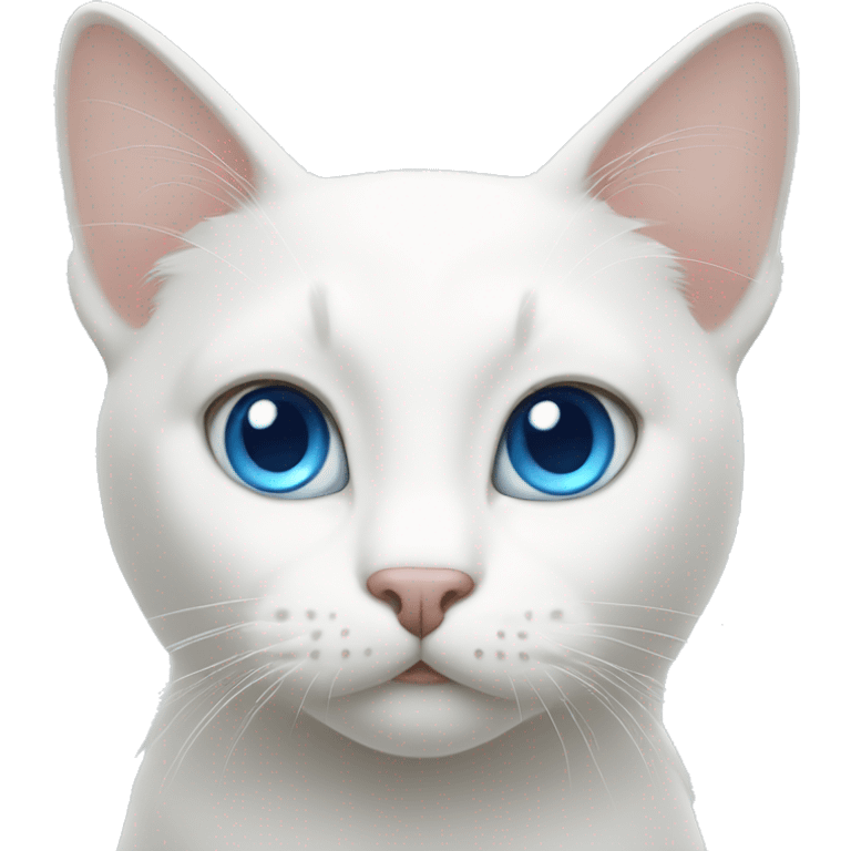 White cat with blue eyes  emoji