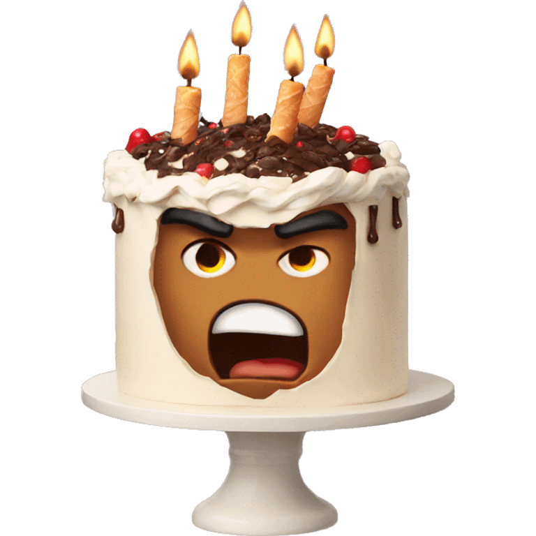 Angry cake emoji