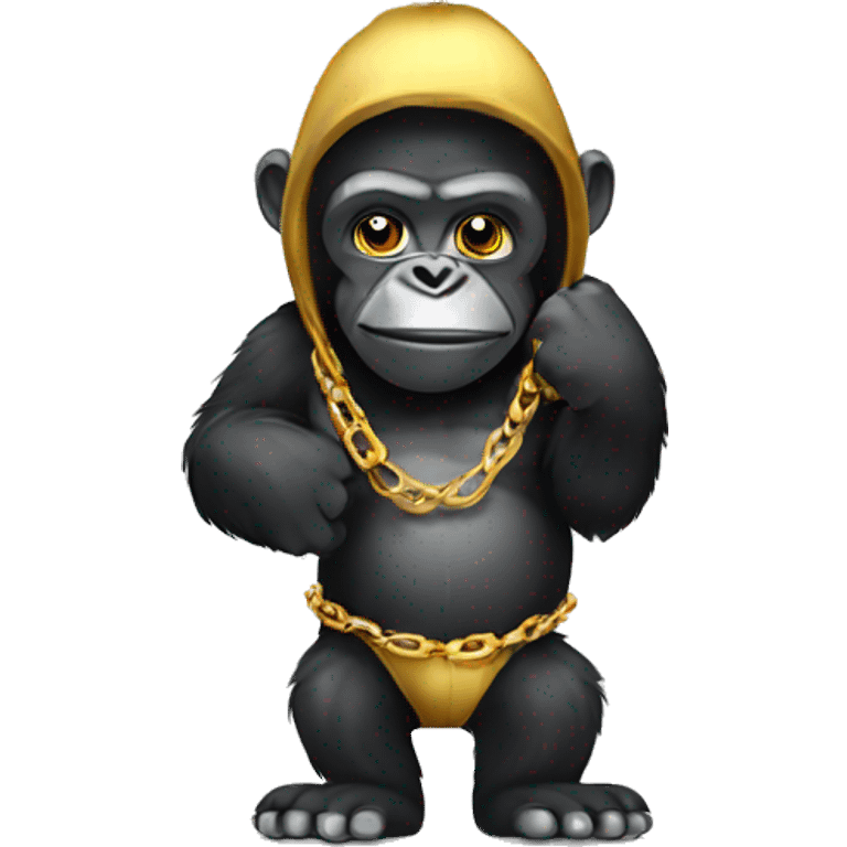 Gorilla with gold chain emoji