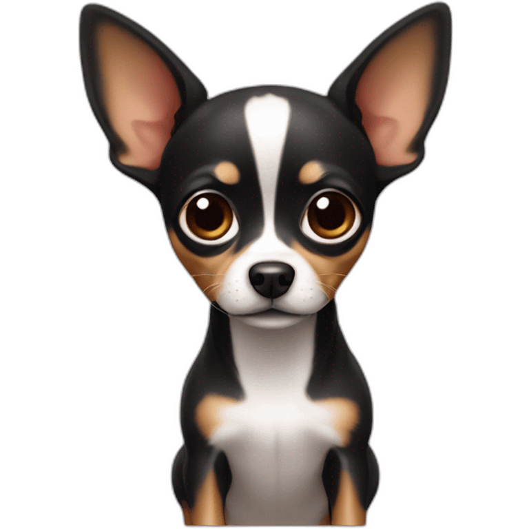 little dog pincher kinda chihuahua, with long face and with black skin color emoji