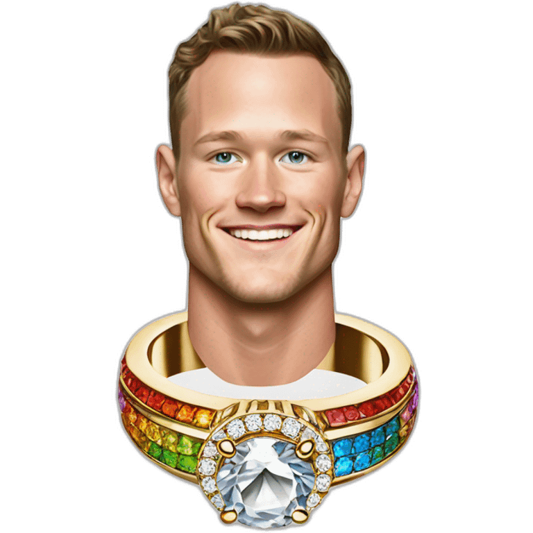 Jonathan Toews as rainbow diamond ring emoji