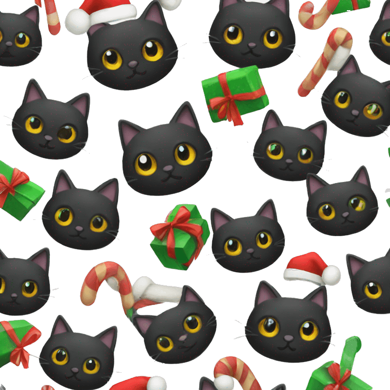 Christmas black cat emoji