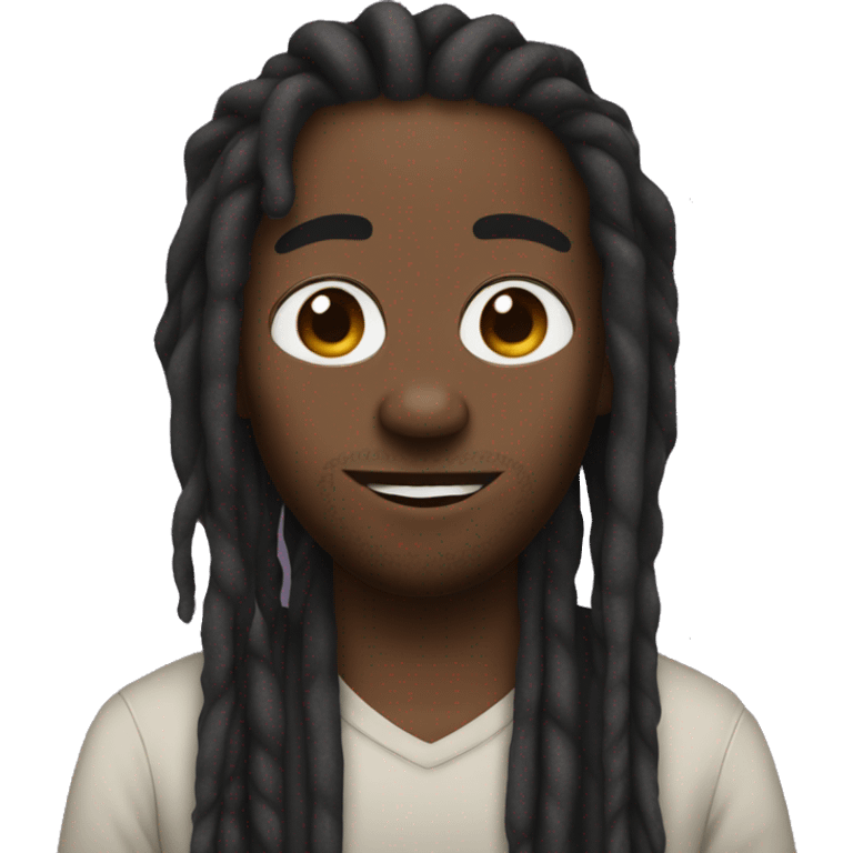 black guy with dreads and heart eyes emoji