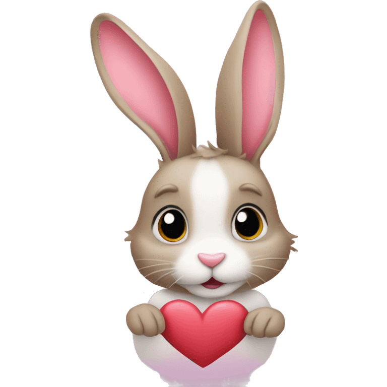 Bunny with hearts emoji