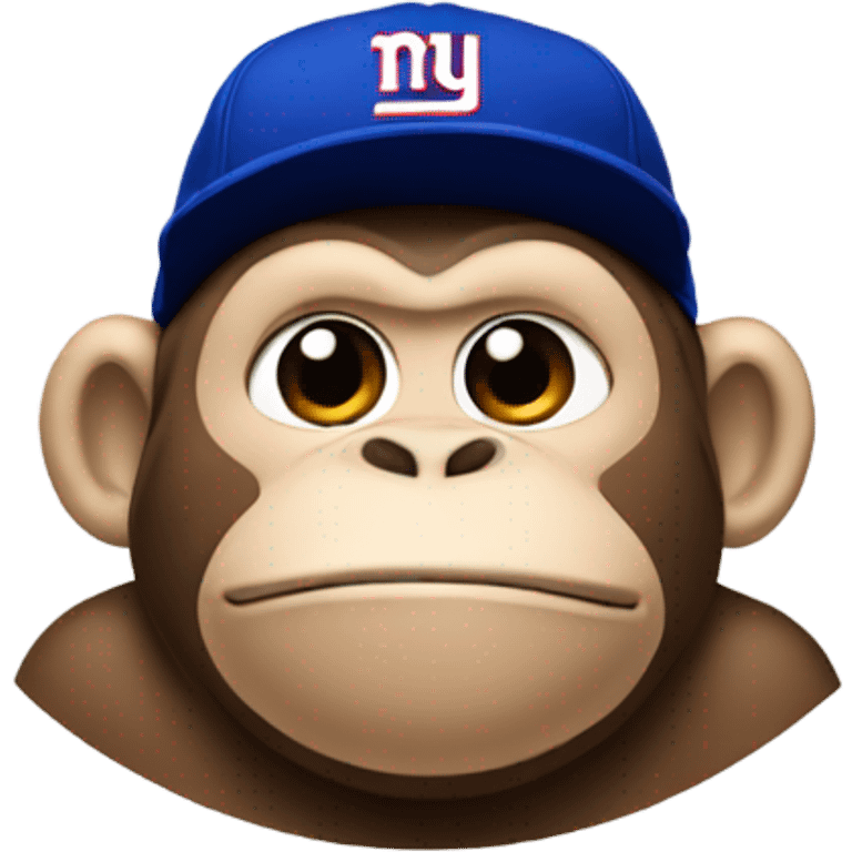 fat monkey with a new york giants hat emoji