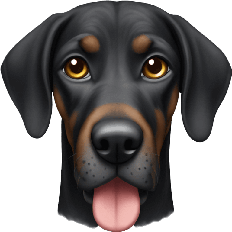 Black plott hound emoji