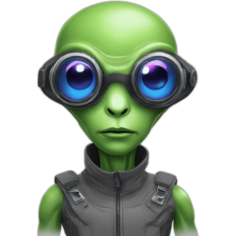 alien with augmented reality googles emoji