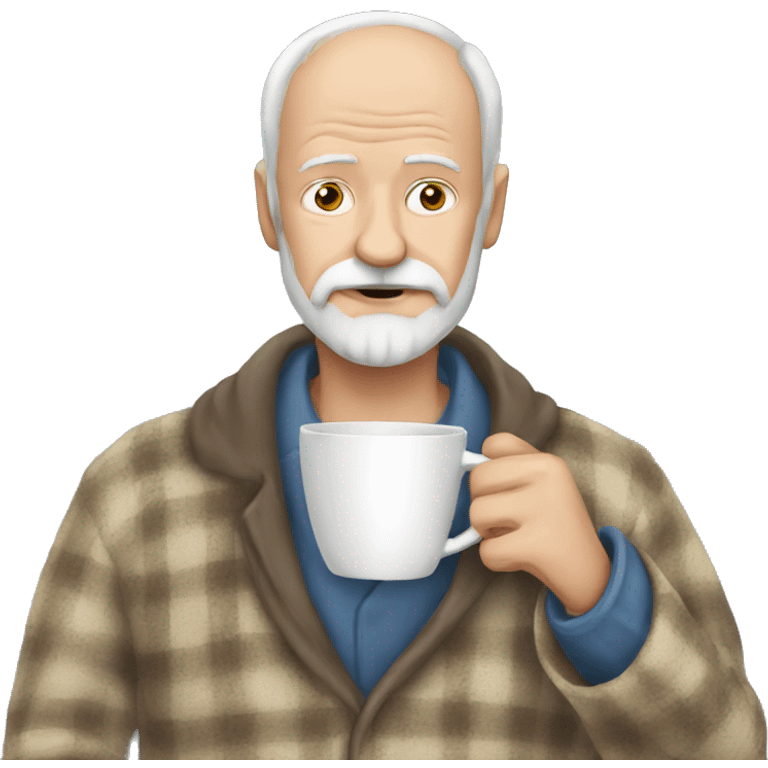 Freud drinking coffee in his pajamas emoji