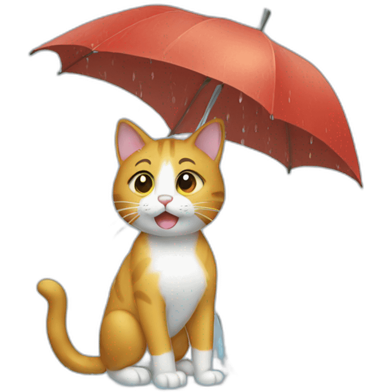 Cat getting wet rain emoji