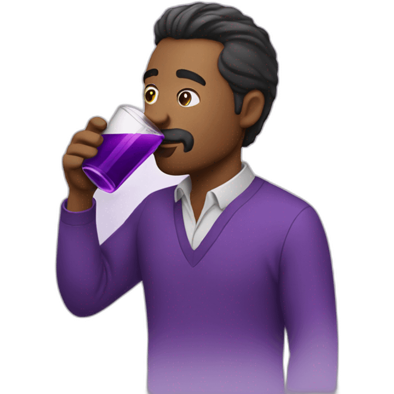 Man drinking purple drink emoji