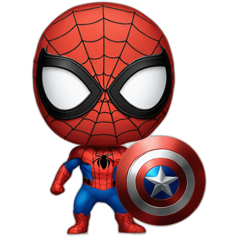 Spider man with captain america shield emoji