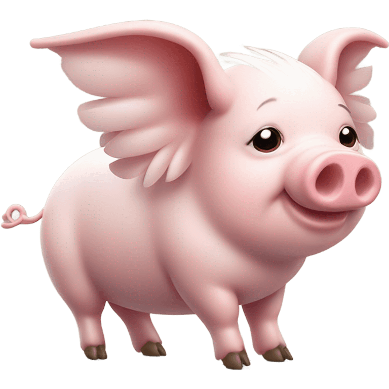 ￼A pig with wings and horns emoji