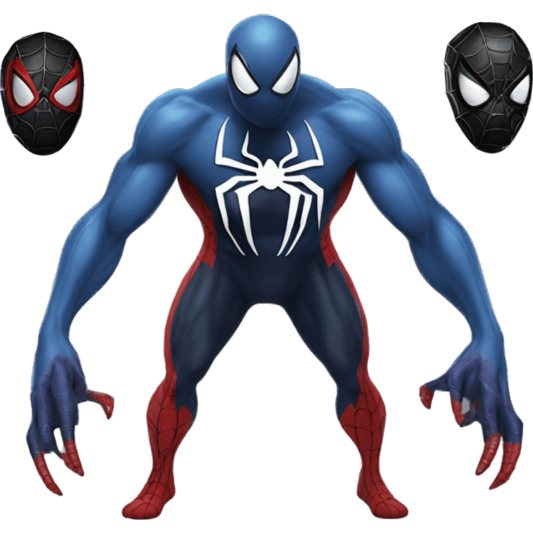 half spider man body and half venom body emoji