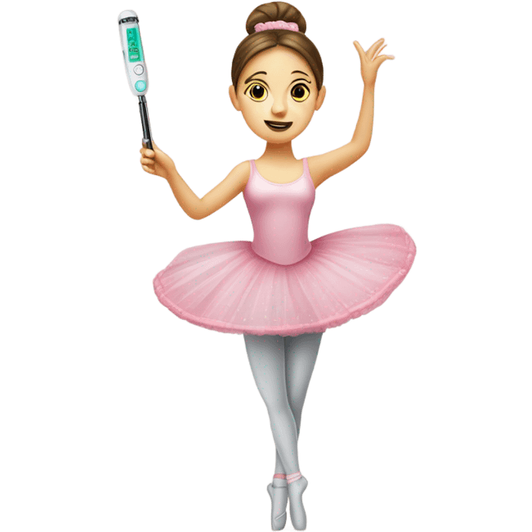 Ballerina mit Fieberthermometer emoji