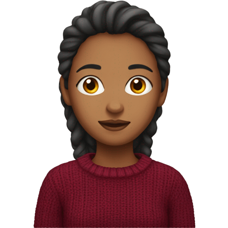 a girl in a burgundy sweater emoji