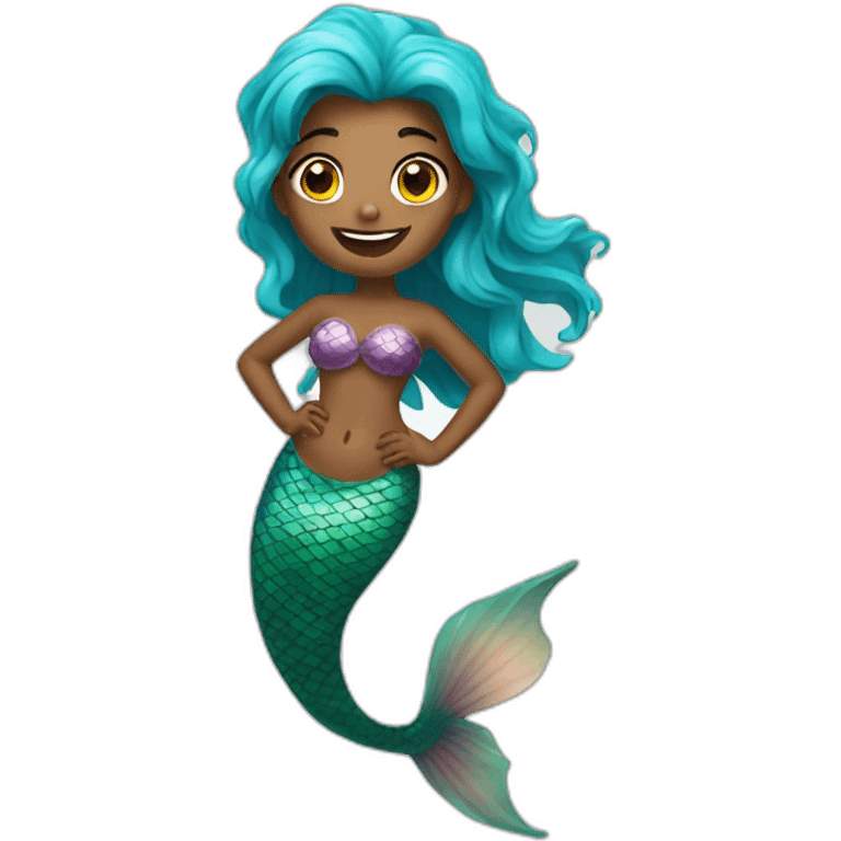 Funny mermaid emoji