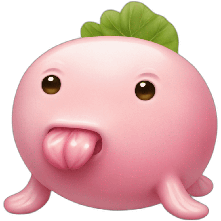 Blobfish buvant un bubble tea emoji