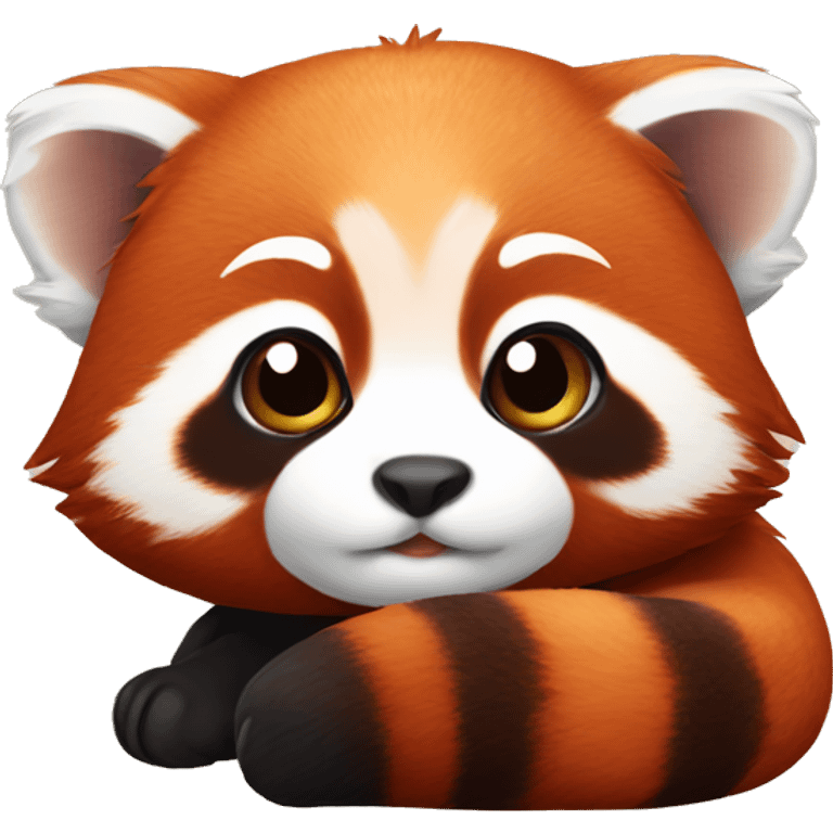 Baby red panda laying down  emoji