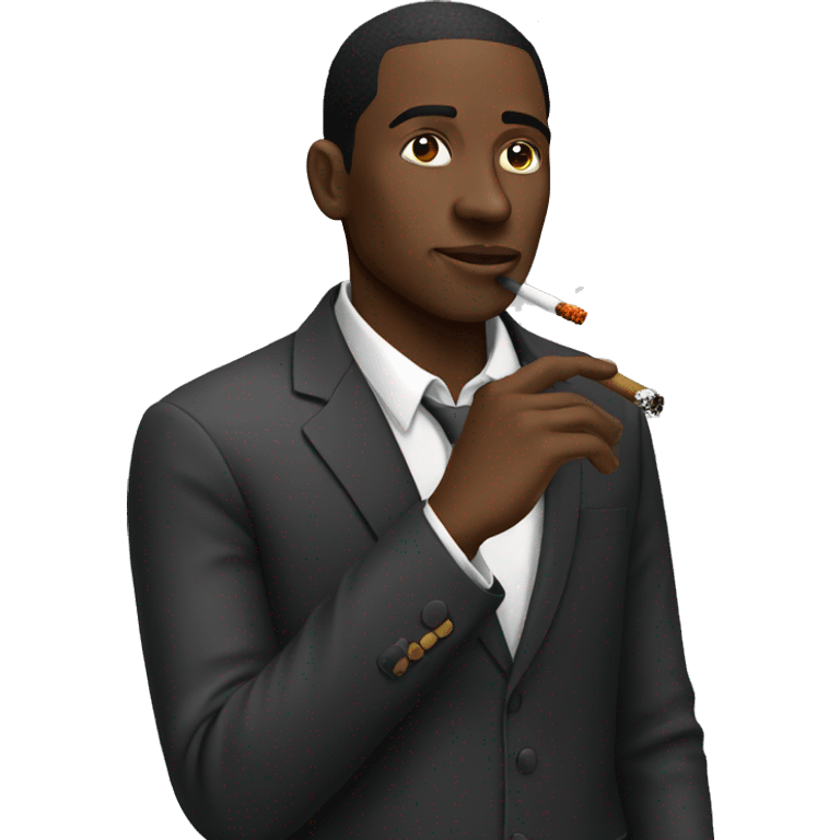 Black man smoking emoji