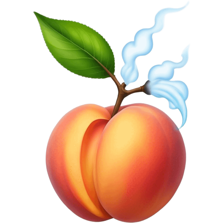 Steam coming off a peach emoji