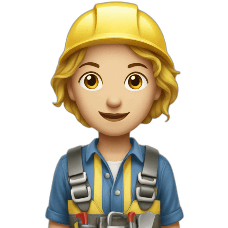 expert standing handyman girl emoji